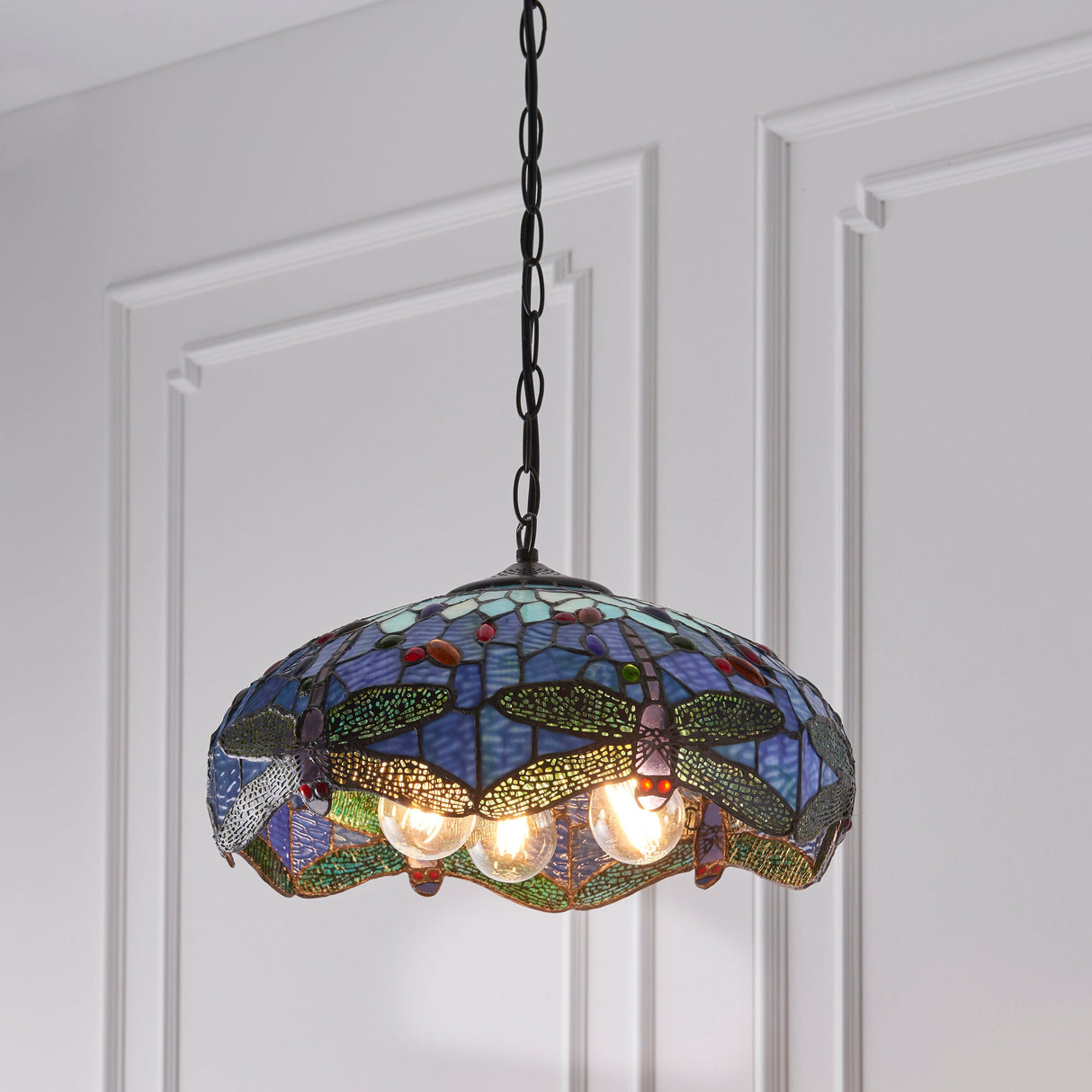 Tiffany Dragonfly Blue Medium Pendant –  from Amos Lighting + Home