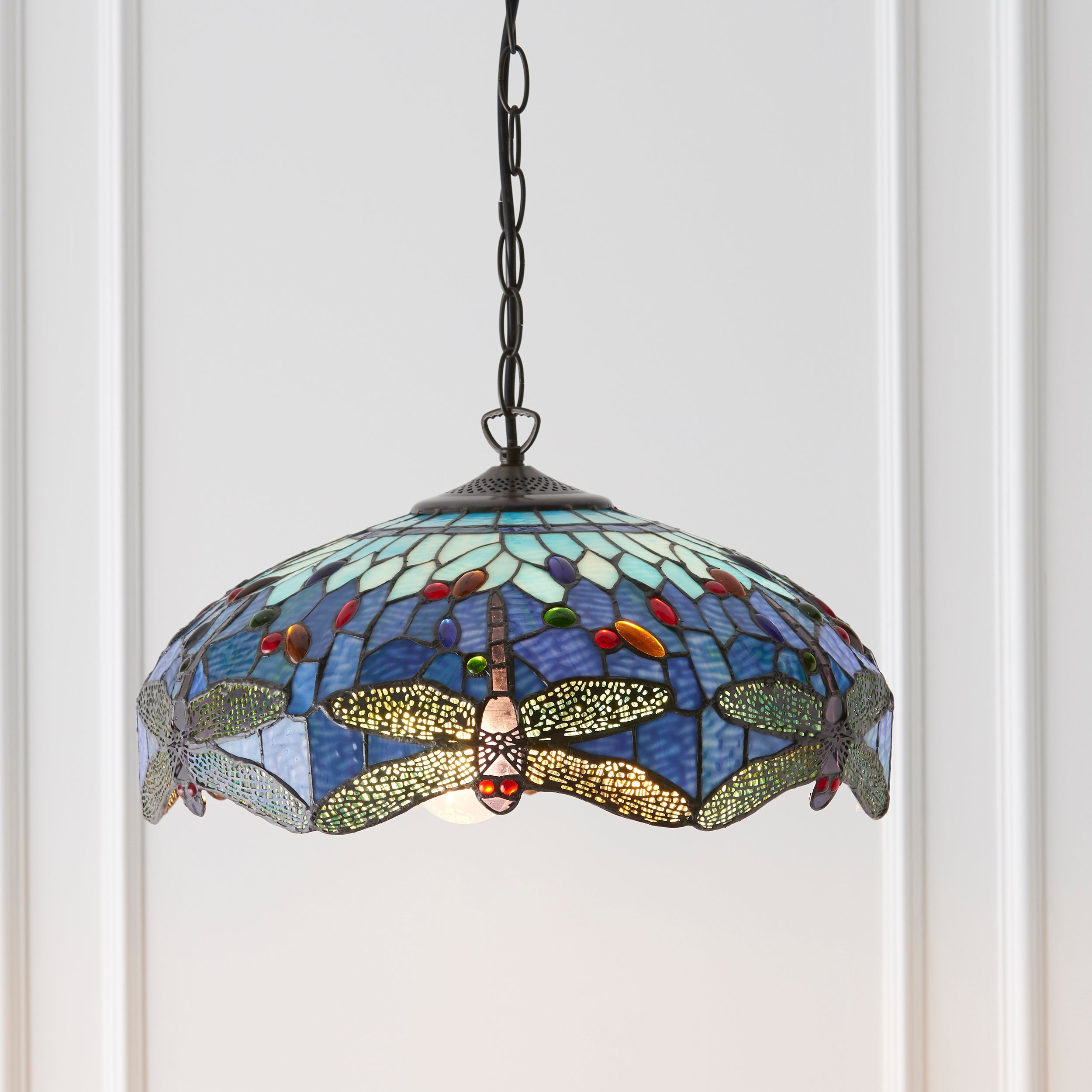 Tiffany Dragonfly Blue Medium Pendant Amos Lighting Home