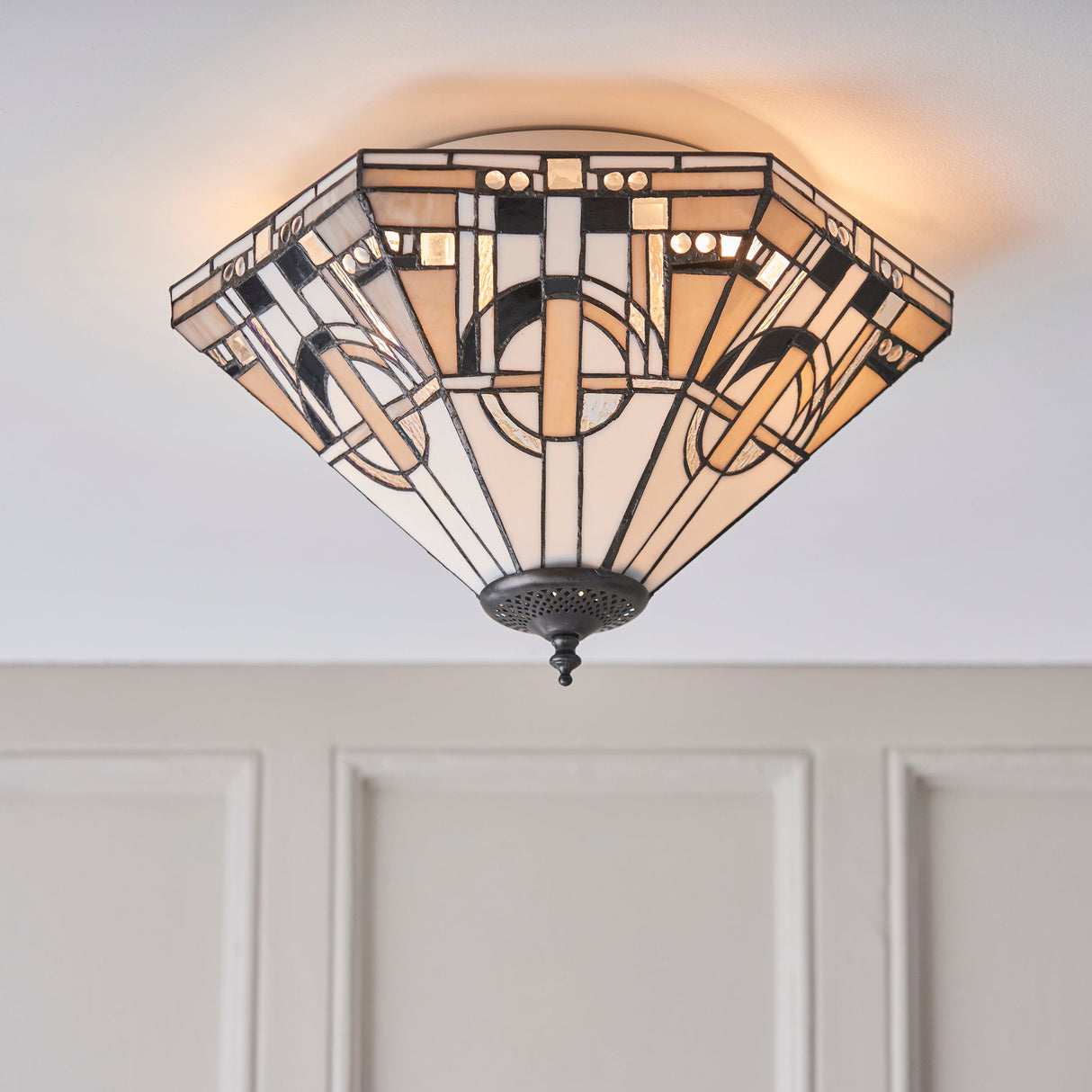 Tiffany Metropolitan Medium Flush Ceiling Light –  from Amos Lighting + Home