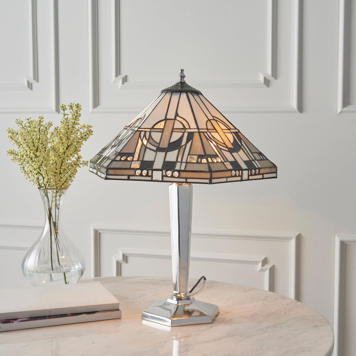 Tiffany Metropolitan Table Lamp Aluminium –  from Amos Lighting + Home