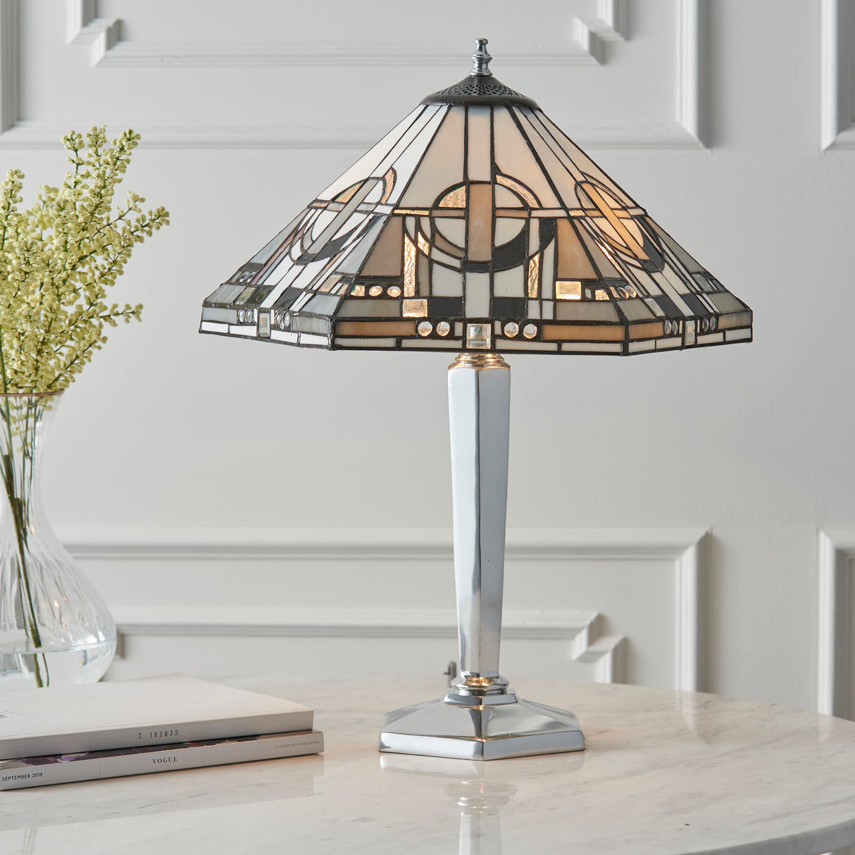 Tiffany Metropolitan Table Lamp Aluminium –  from Amos Lighting + Home