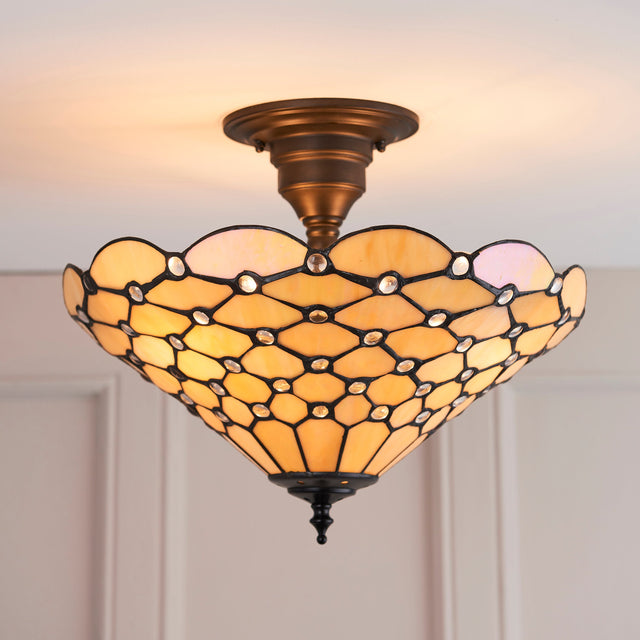 Tiffany Pearl Semi flush Ceiling Light –  from Amos Lighting + Home