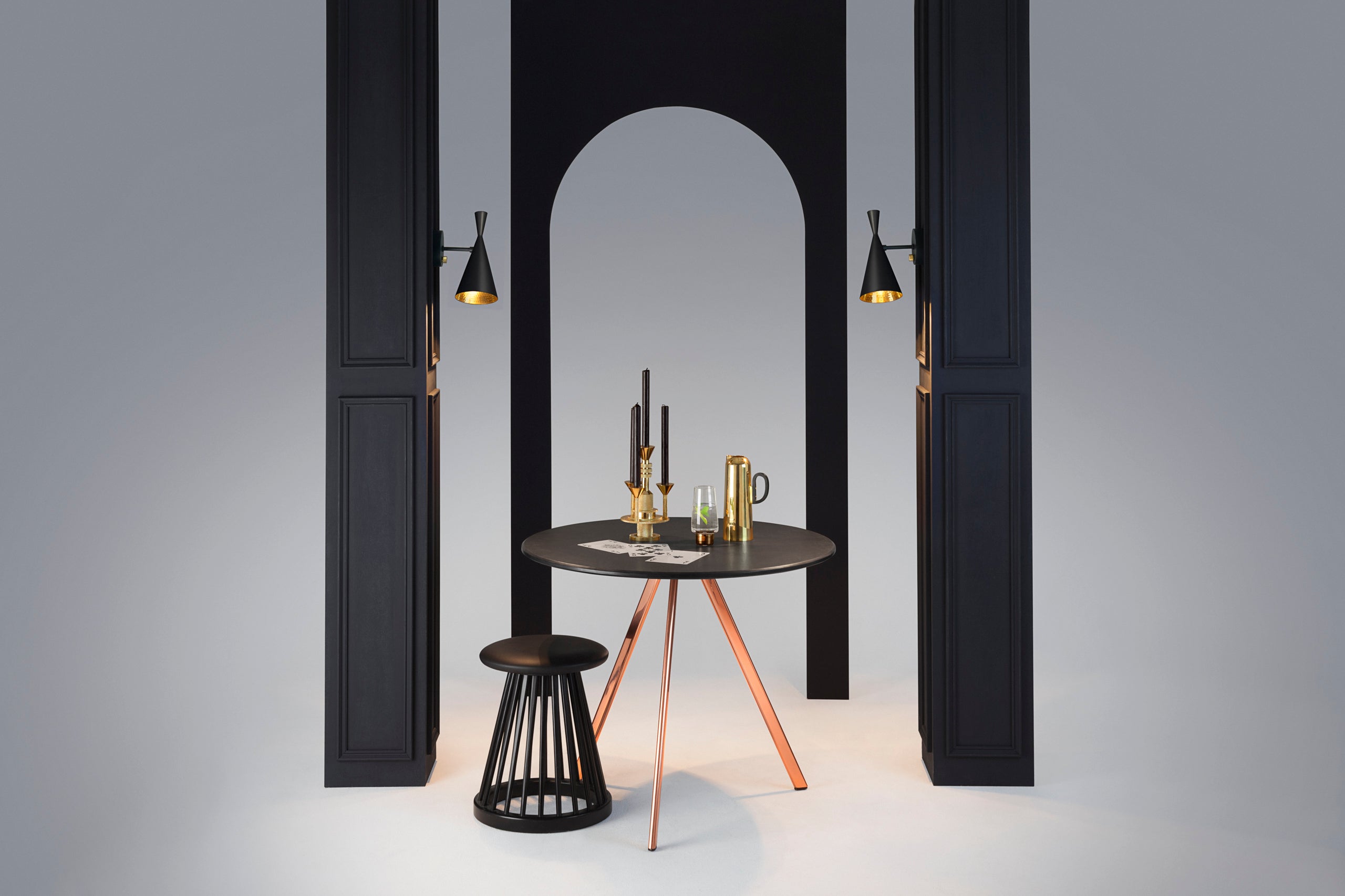Tom Dixon Beat Wall Light Black with Brass - Designer Wall Lamp