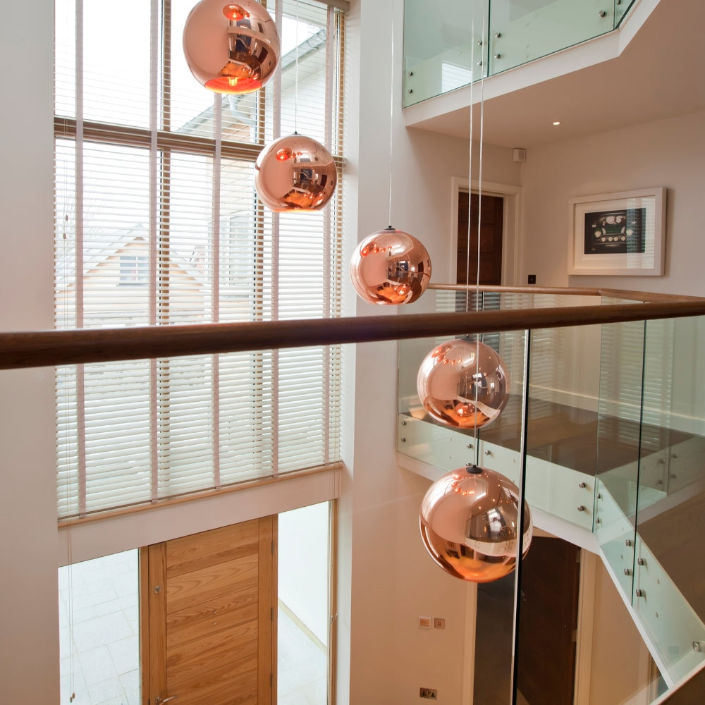 Tom Dixon Copper Round LED 25cm Pendant - Designer Ceiling Light