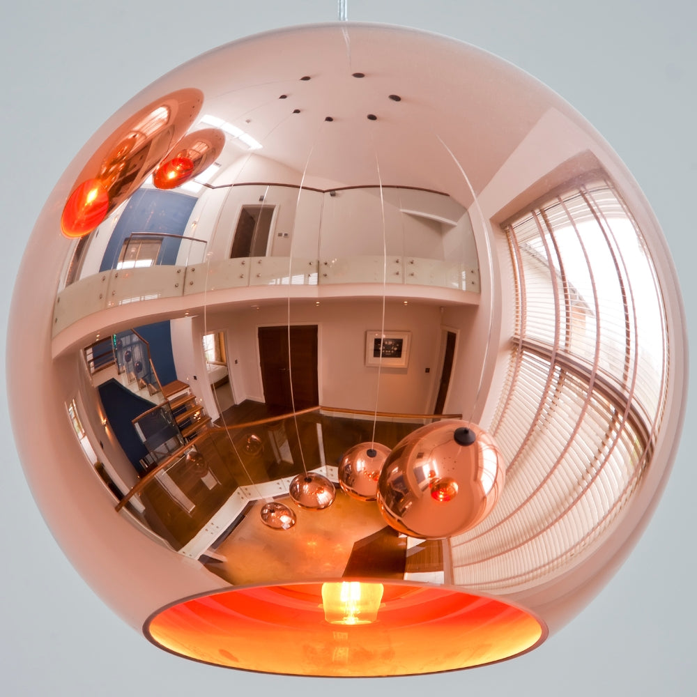 Tom Dixon Copper Round LED 45cm Pendant Amos Lighting Home