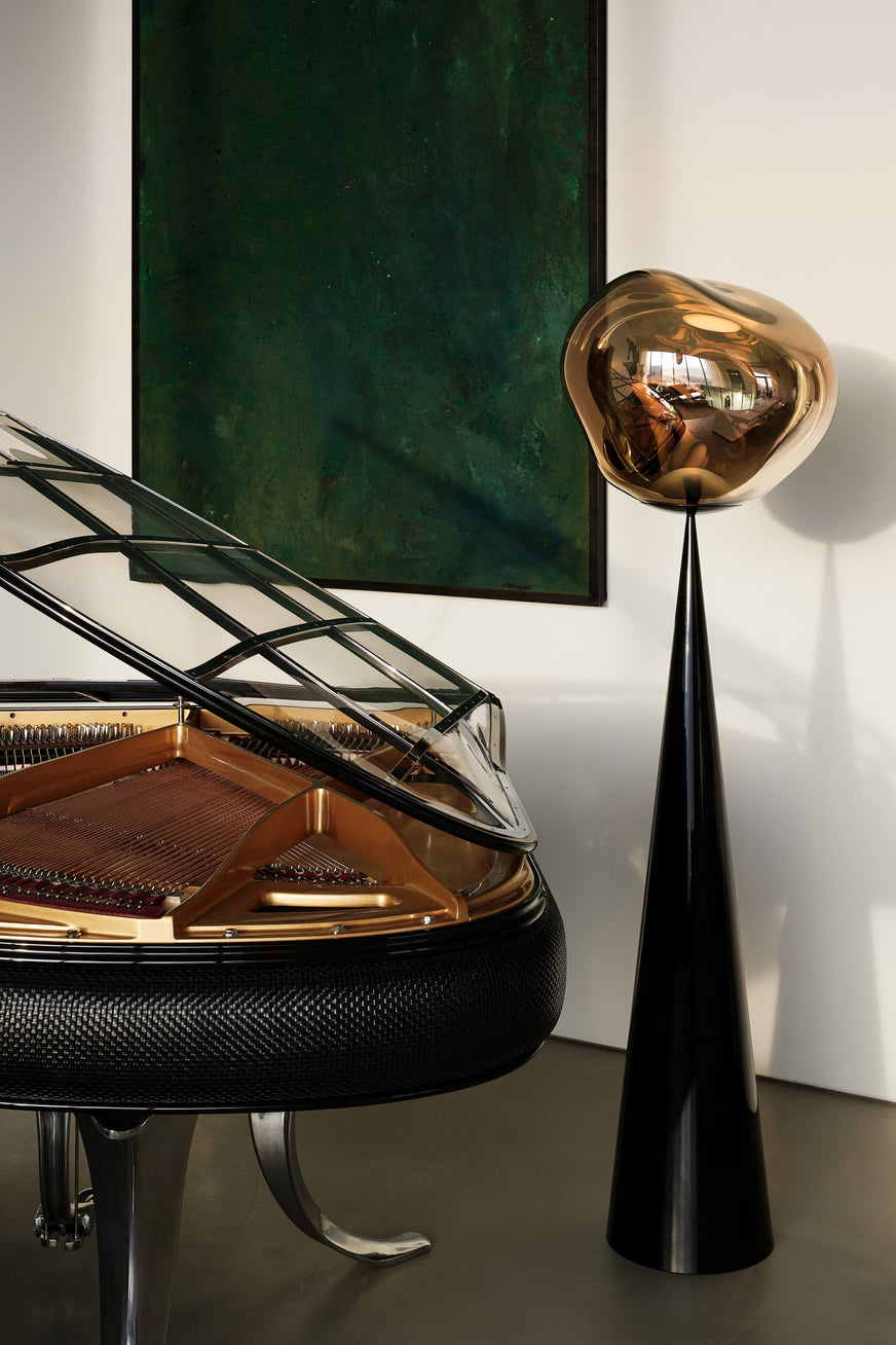 Tom Dixon Melt Cone Fat Floor Lamp Gold - Luxury Designer Floor
