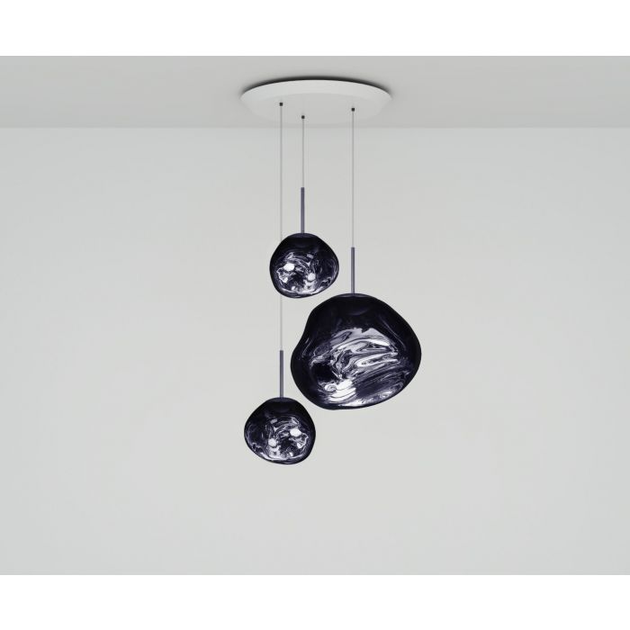 Tom Dixon Melt LED Trio Cluster Smoke - Designer Pendant Cluster