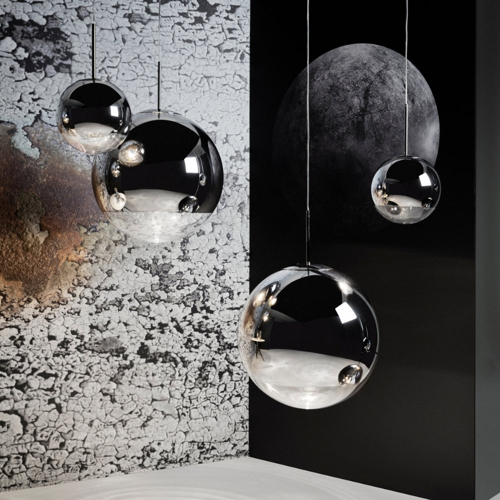 Tom Dixon Mirror Ball Pendant Chrome 40cm - Designer Statement