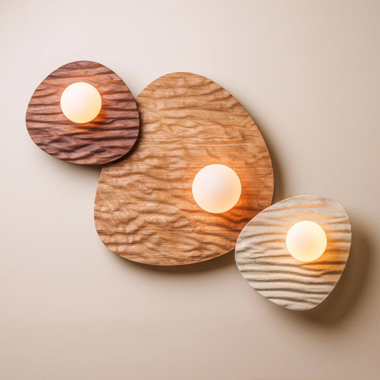 Studio Haran Towan Flush Ceiling Light in Solid Wood