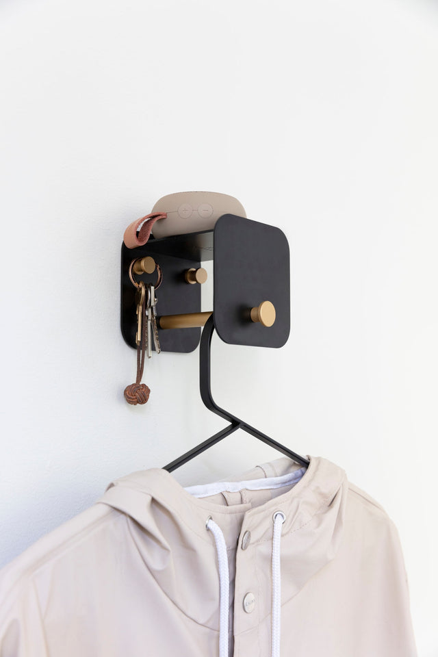 Umage Hang in There Coat Hook Black and Brass –  from Amos Lighting + Home