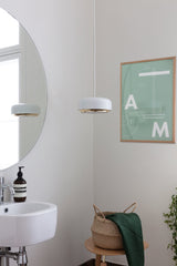 Umage Hazel Pendant Mini, White & Brass –  from Amos Lighting + Home