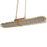 Soho Lighting Warwick Brass Industrial Strip Large Pendant Light