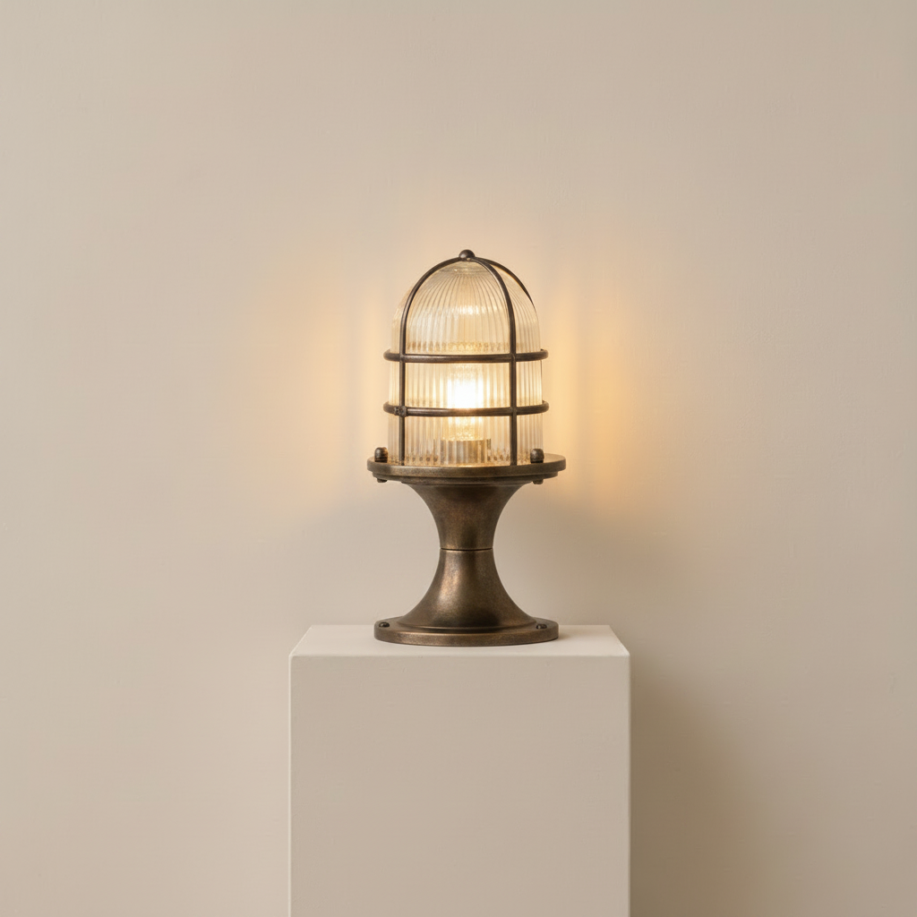 Wellington Grand Post Lantern - Very Dark Antique Brass