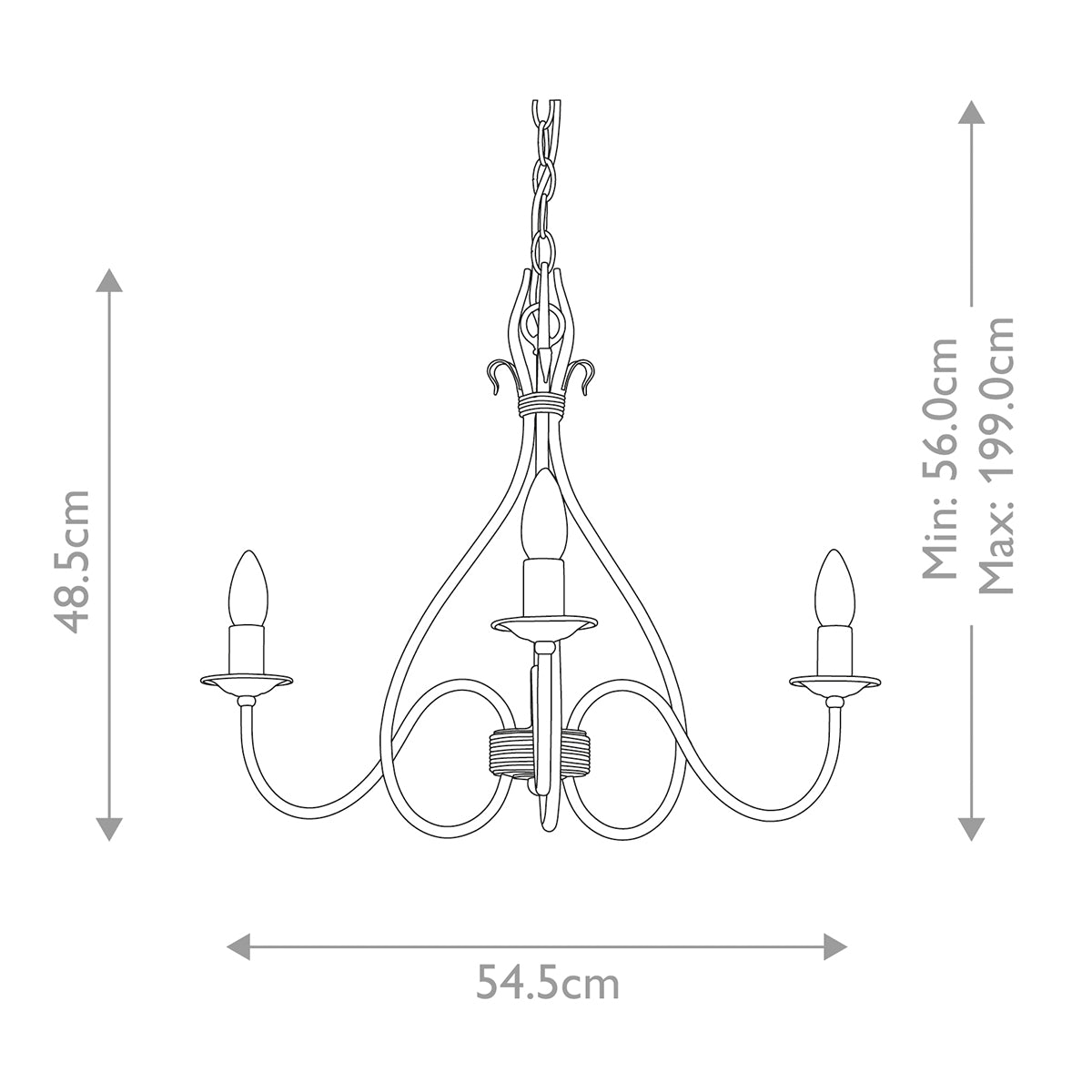 Elstead Windermere 3 Light Chandelier