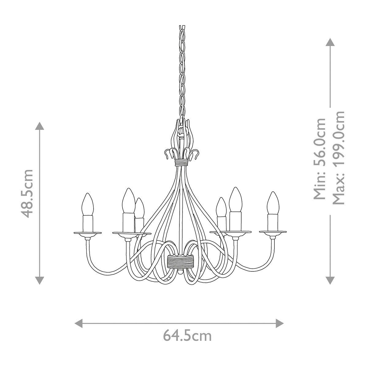 Elstead Windermere 6 Light Chandelier