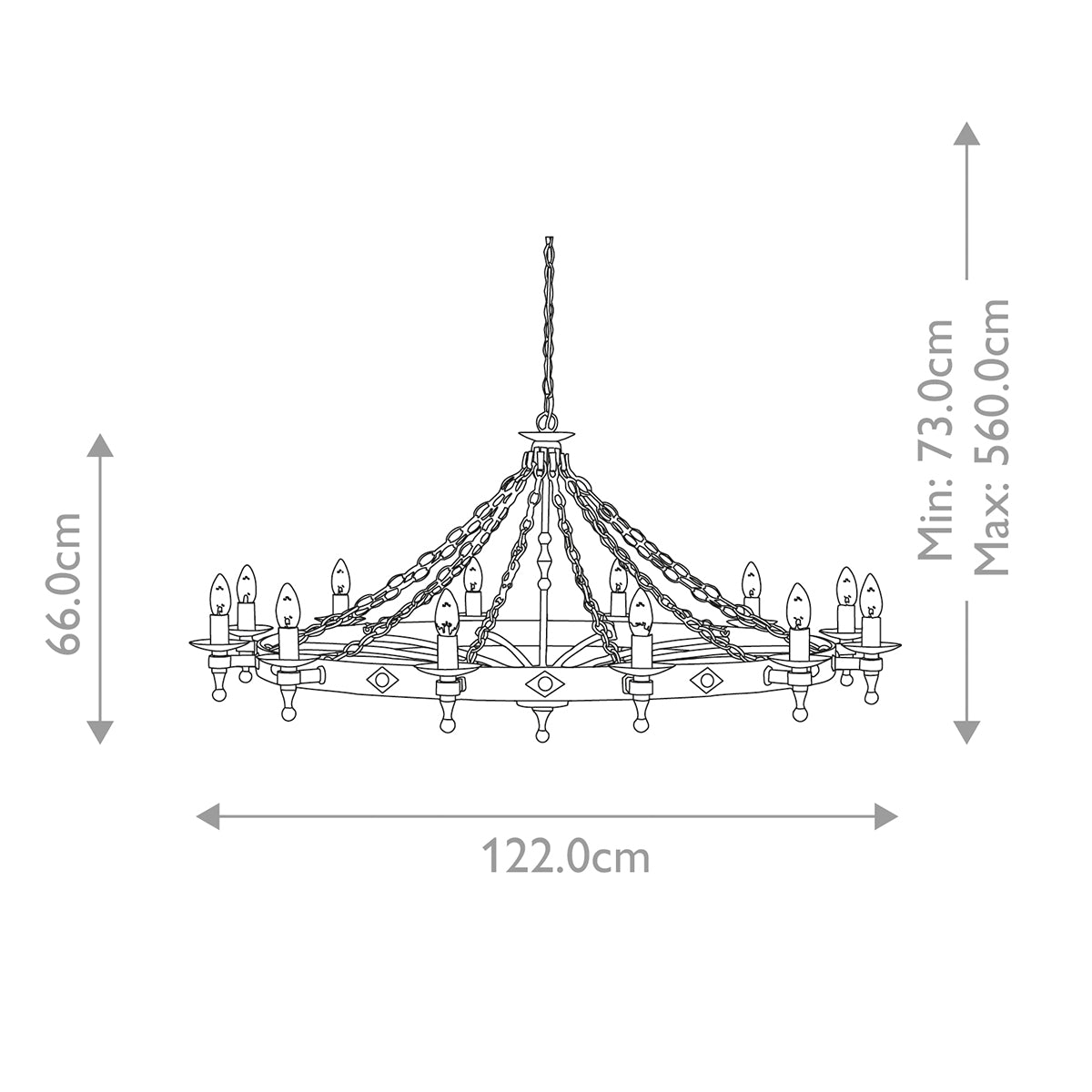 Elstead Warwick 12 Light Chandelier