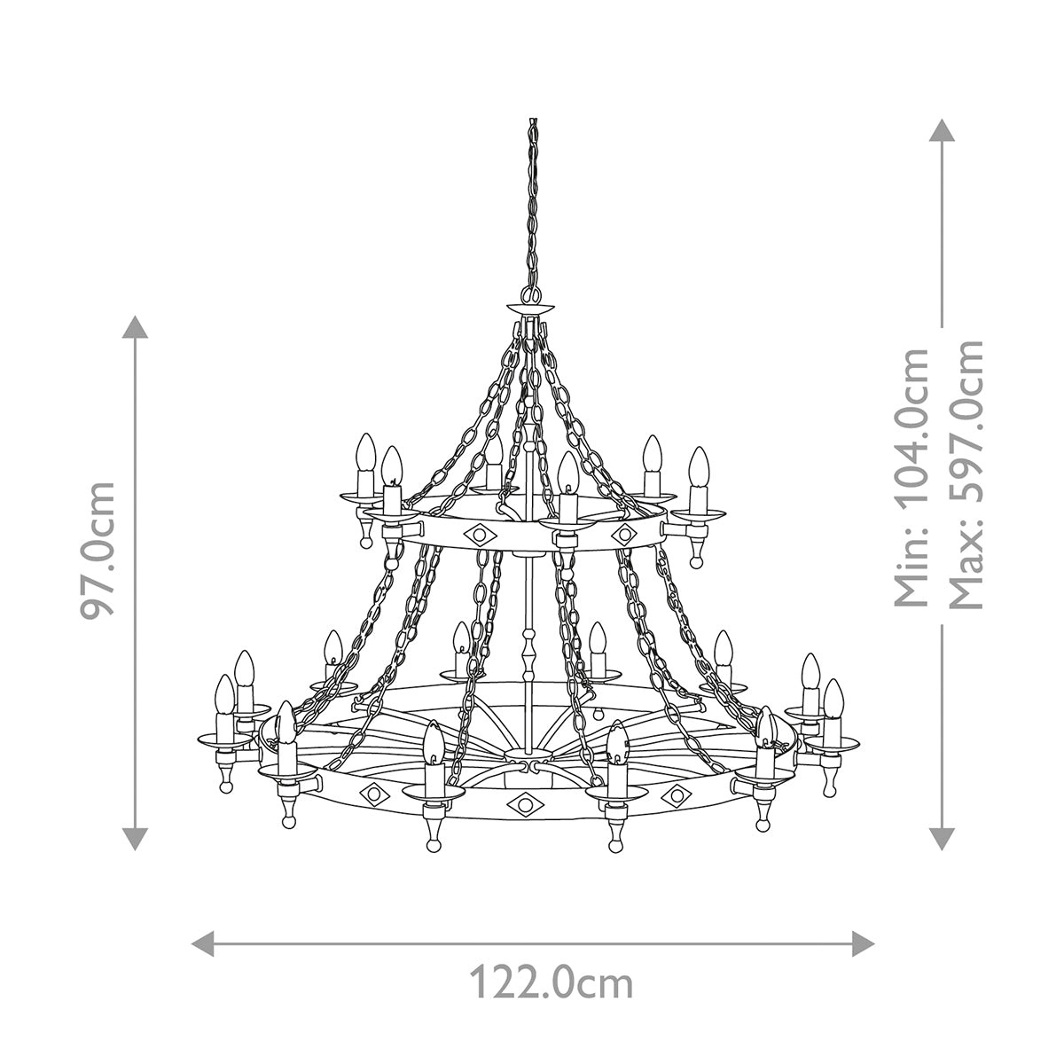 Elstead Warwick 18 Light Chandelier