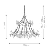 Elstead Warwick 18 Light Chandelier