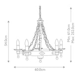 Elstead Warwick 5 Light Chandelier