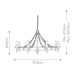 Elstead Warwick 8 Light Chandelier